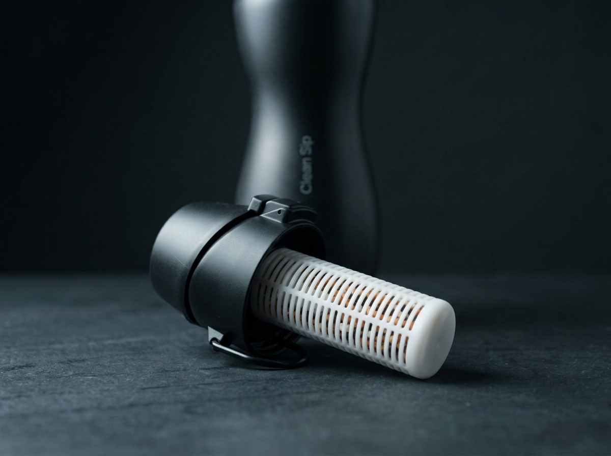 Clean Sip push-button cap with safety lock, shown detached